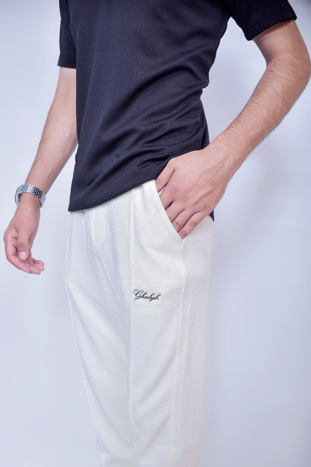 Waffle Straight-Fit Trousers