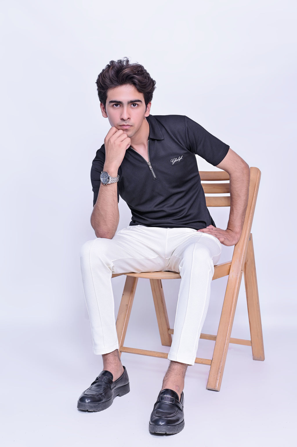 Waffle Straight-Fit Trousers