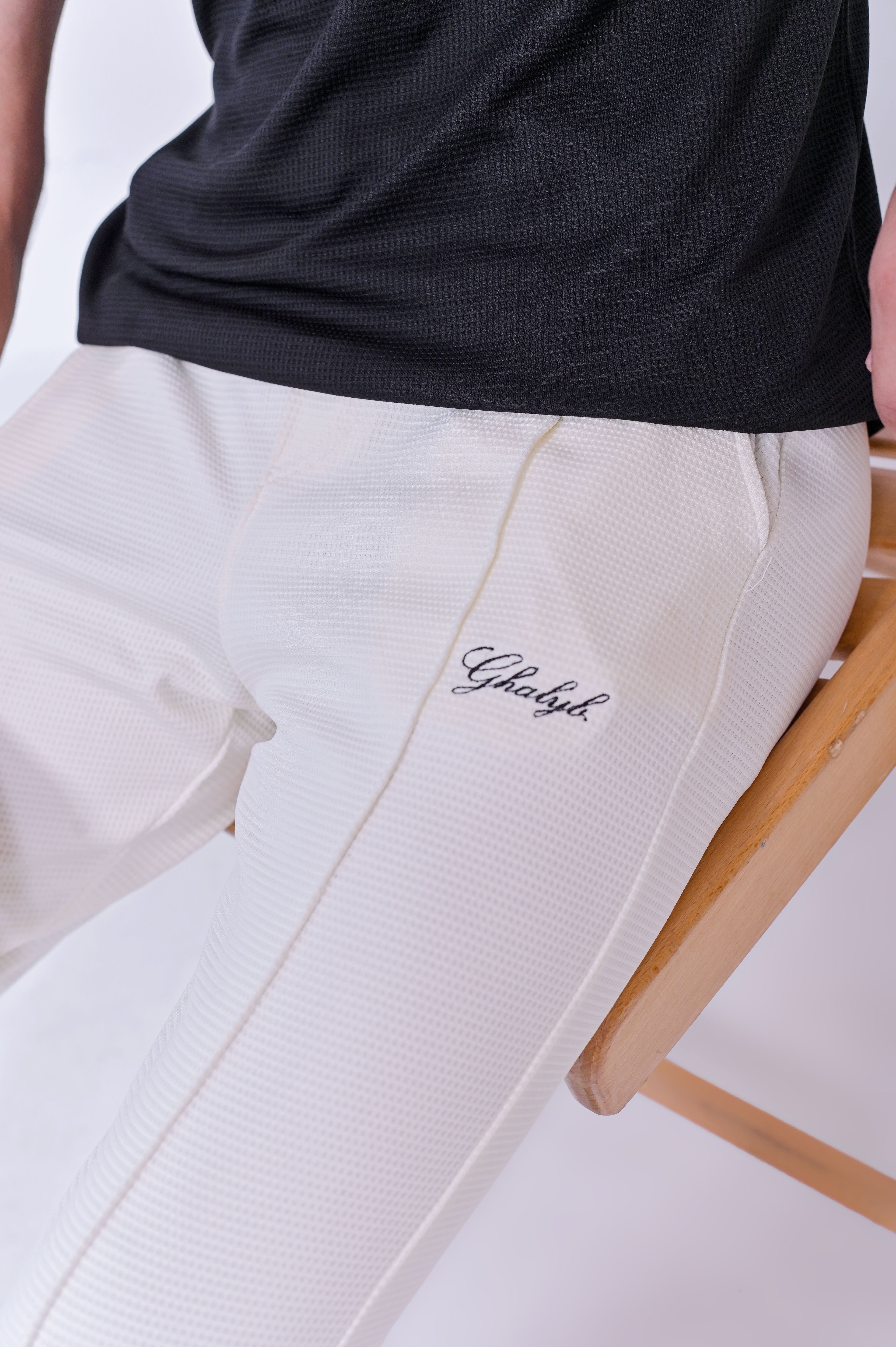 Waffle Straight-Fit Trousers