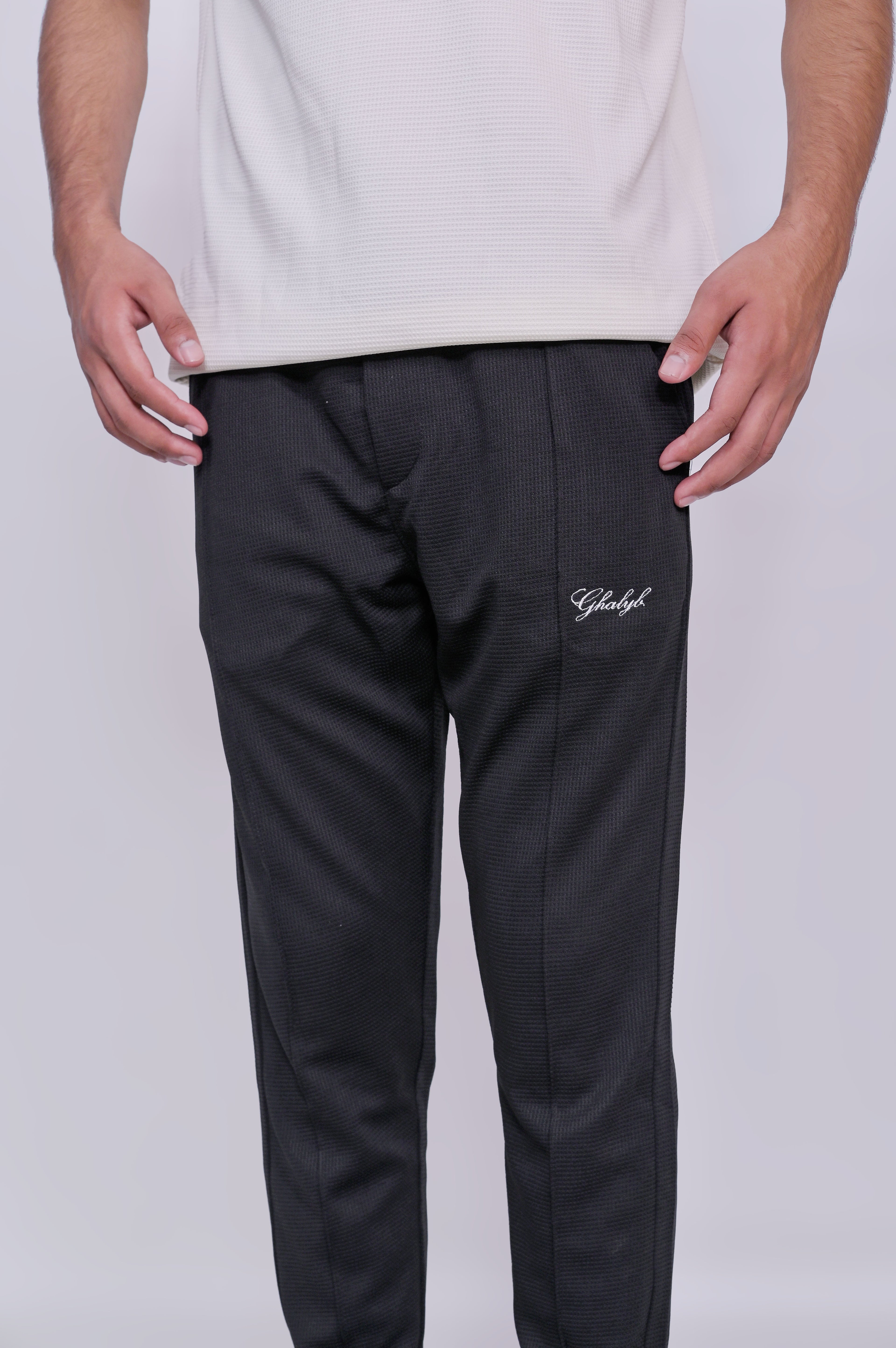 Waffle Straight-Fit Trousers